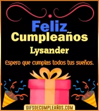 Mensaje de cumpleaños Lysander